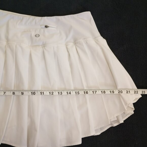 Santiny Womens Pleated Tennis Skirt With Built-In Shorts - White Athletic Skort - Picture 5 of 8